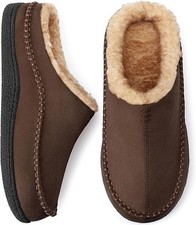 Men's Memory Foam Moccasin Slippers Warm Plush Indoor Outdoor House Shoes Gift