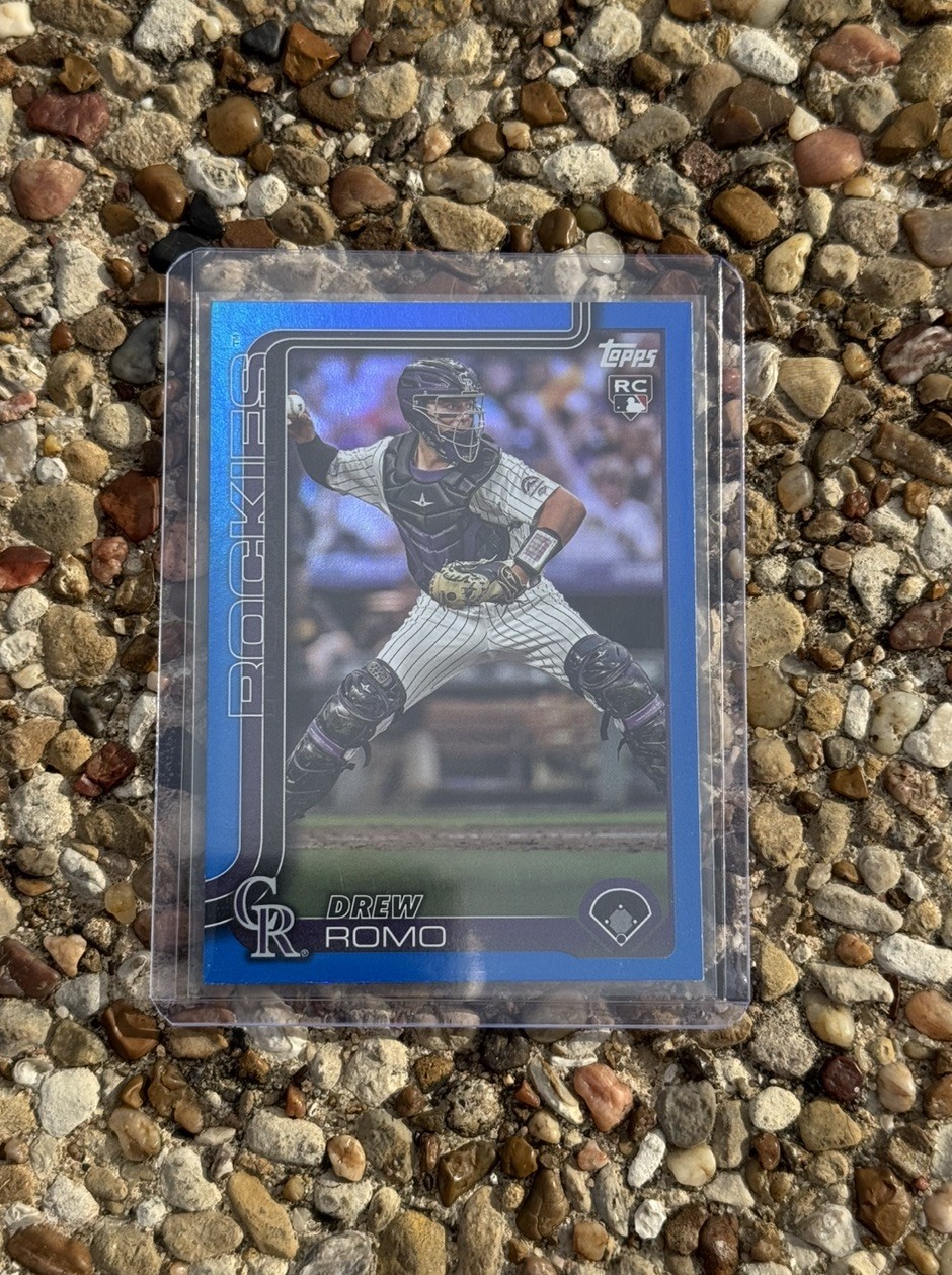 2025 Topps Series 1 - Drew Romo #296 Blue Rainbow /150 (RC) Colorado Rockies