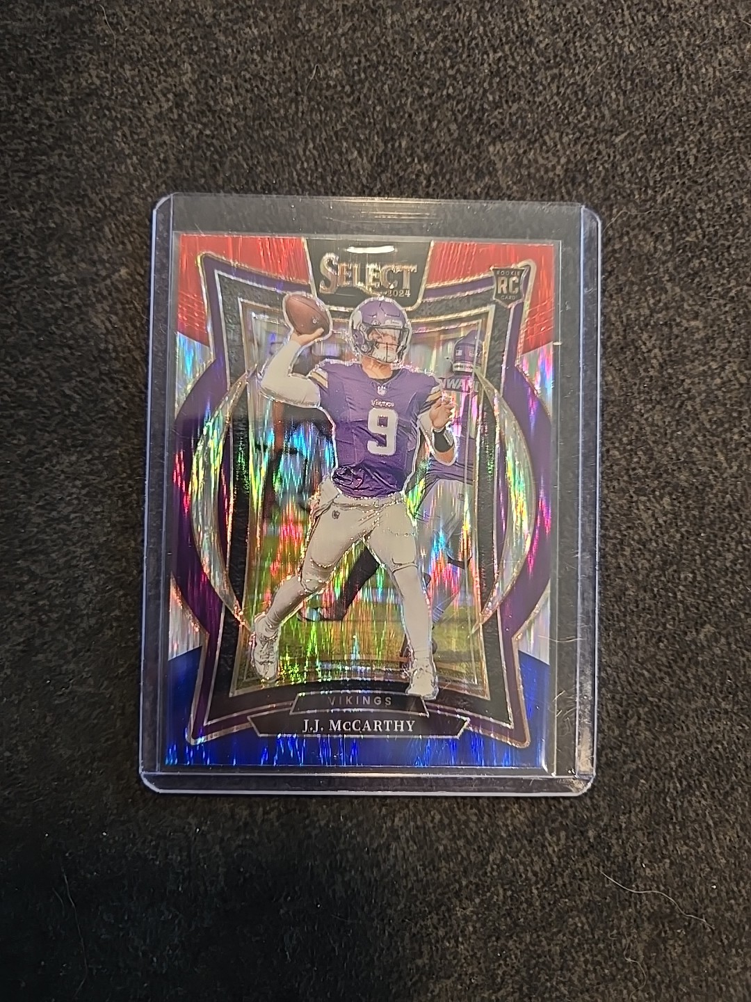 2024 Select J.J. McCarthy Concourse RC Red and Blue Prizm Shock #24