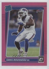 2021 Panini Donruss Optic Rated Rookie Pink Prizm Greg Rousseau #253 04mc