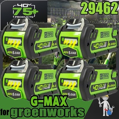 1-4Pack 40V 6.0AH 8.0AH For Greenworks G-MAX Lithium Battery 29472 29462 29252