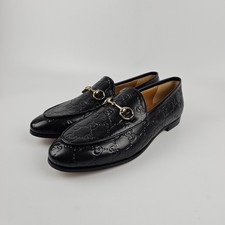 GUCCI Jordaan 1050 Women's Black GG Leather Loafers New  Authentic