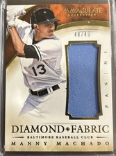 2014 Panini Immaculate Collection - Diamond Fabric Manny Machado #12 /49 (MEM)
