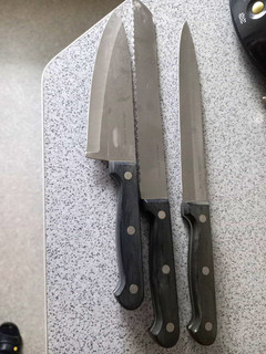 3 tlg. Messerset Edelstahl mit schwarzem Nietengriff
