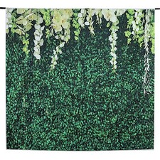 8 ft x 8 ft Printed Vinyl Greenery Vines Photo Backdrop Party Event Decorations