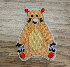Adorable Teddy Bear Embroidered Iron On Patch Cute Cartoon Orange  Red