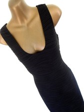 Joseph Ribkoff Little black dress 12 Bodycon textured stripes simple chic (9704