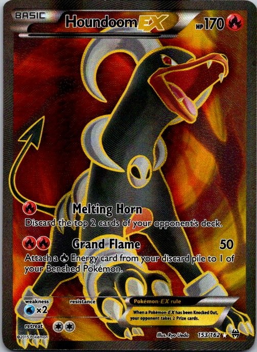 Houndoom EX 153/162 Ultra Rare BREAKthrough Pokemon Holo Moderately Played