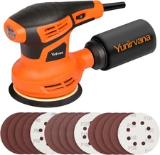 Orbital Sander,2.4Amp 13000 OPM Random-Orbit Sanders 6 Variable Speeds with 15Pc