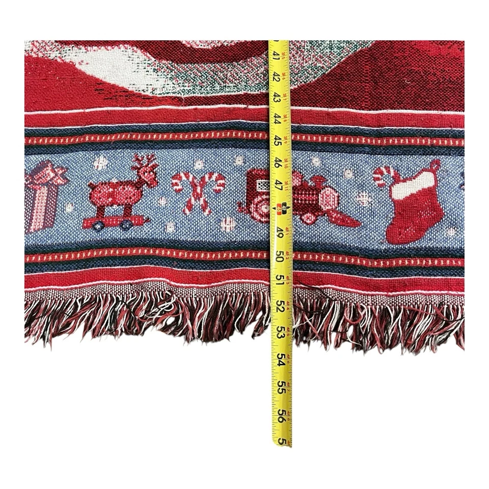 Manta Tapiz Vintage Navidad Papá Noel Hacer Juguetes Taller 53x45 Foto 4 de 4