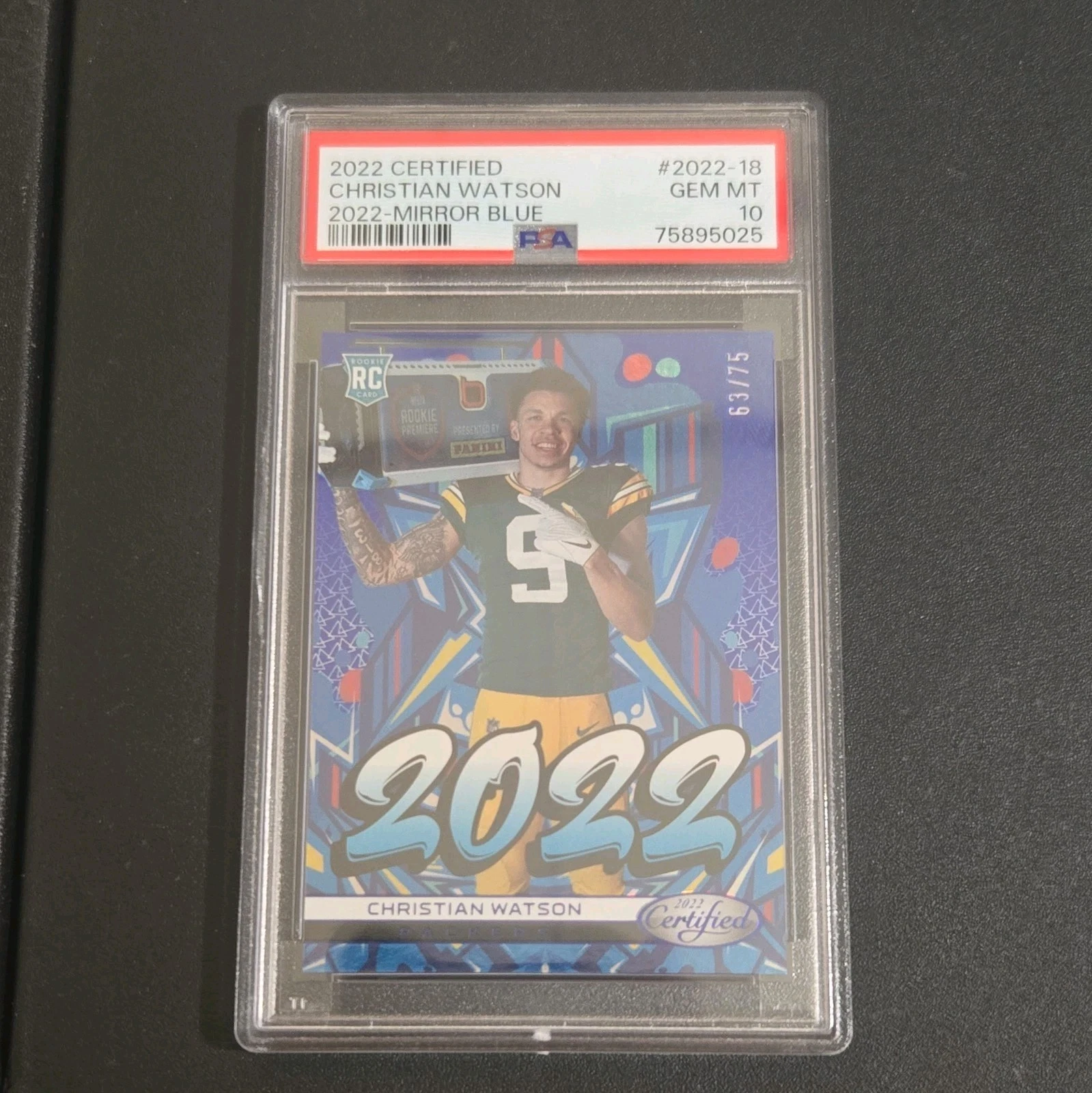 Christian Watson Panini Certified 2022 #202218 Mirror Blue