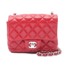 Chanel Mini Matelasse Leather Shoulder Bag Red