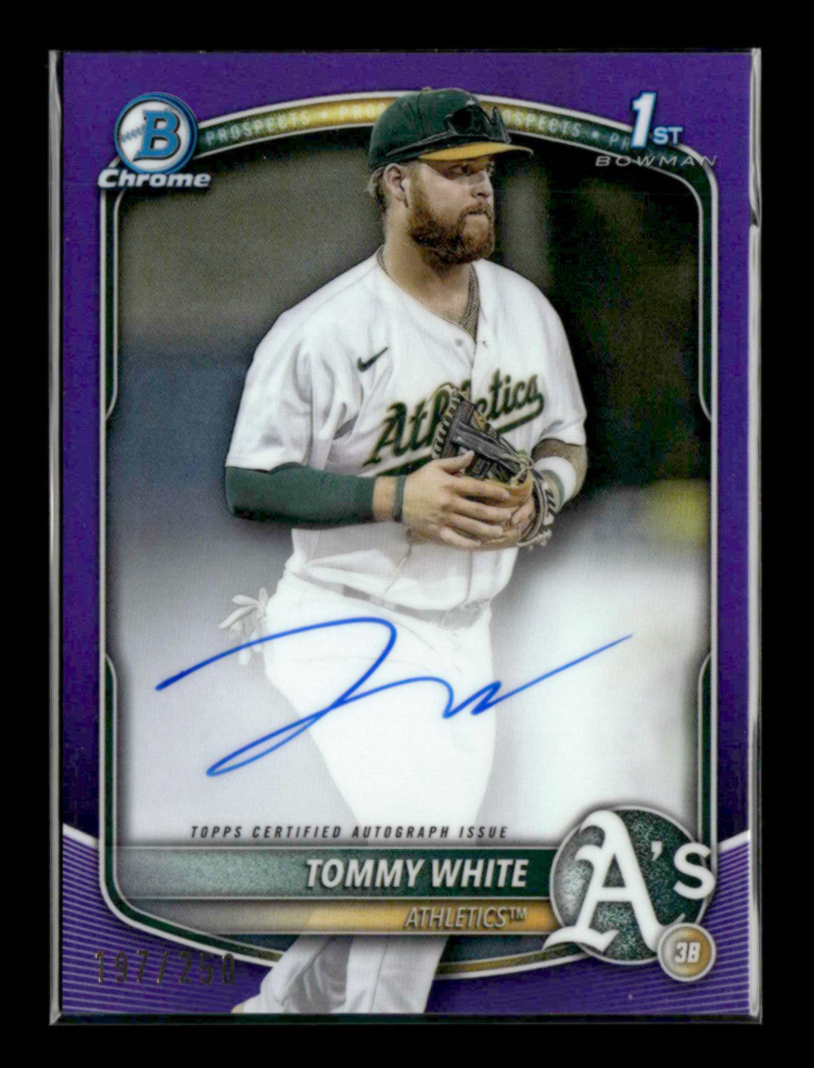 Tommy White 2025 Bowman Chrome Baseball 1st Auto Purple 197/250 Chrome Prospects