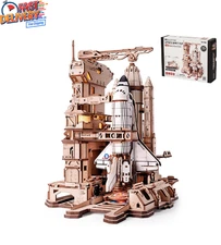 ROKR 3D Wooden Puzzle Space Shuttle Mechanical Model Building Kit Kids Toy Gift