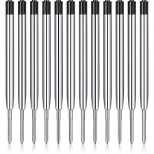 12 Pieces Pen Refills Black Ink 1.0mm Medium Point Metal Ballpoint Refill Smooth