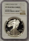 Photo of a 1990-S American Silver Eagle Proof from an eBay sale