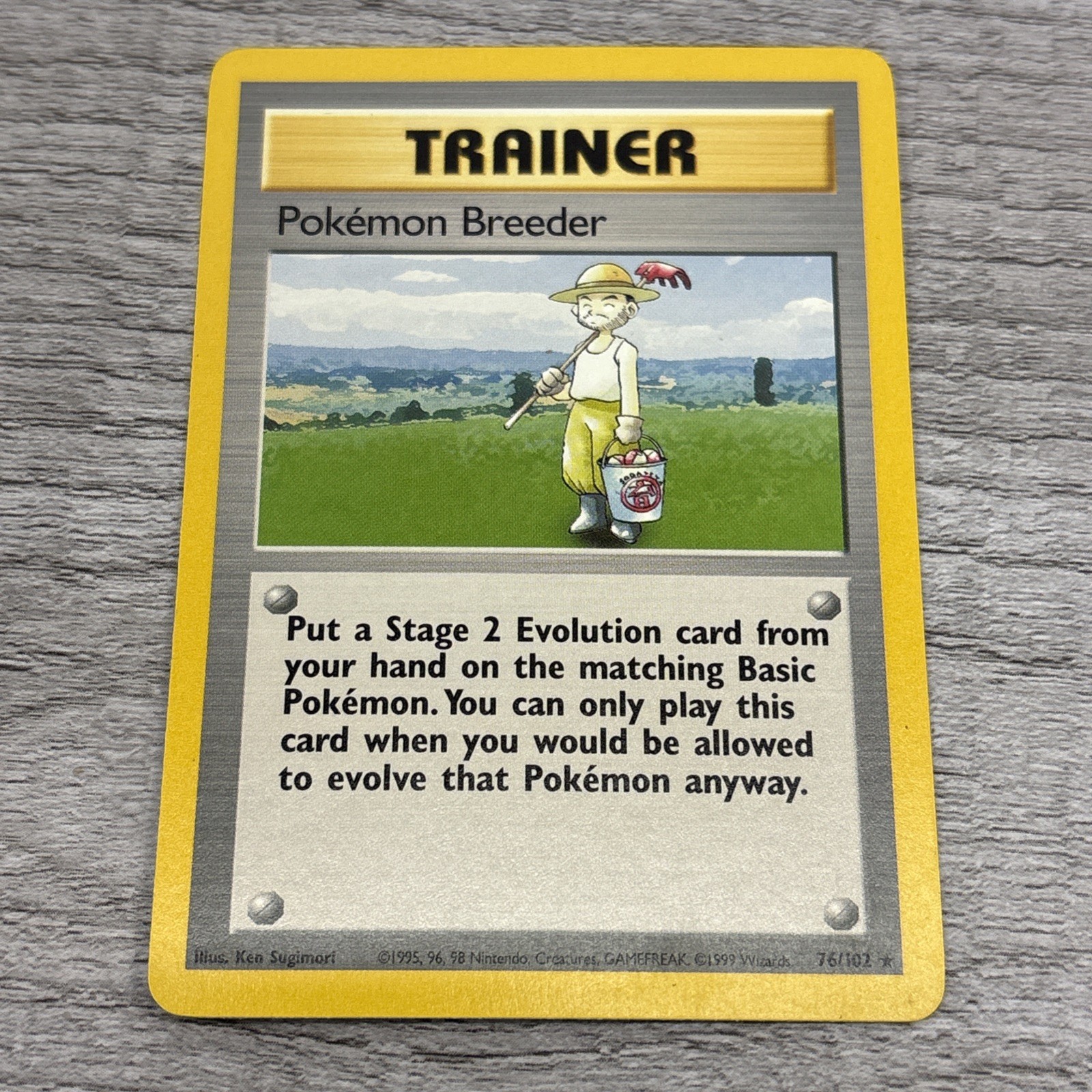 1999 Pokémon Base Set SHADOWLESS Pokémon Breeder 76/102 Rare WOTC - LP/NM