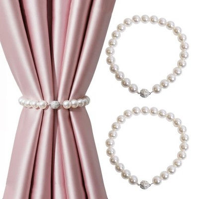 Pearl Curtain Tiebacks Magnetic,Magnet Tieback for Curtain 2 Pack,Curtains Ti...