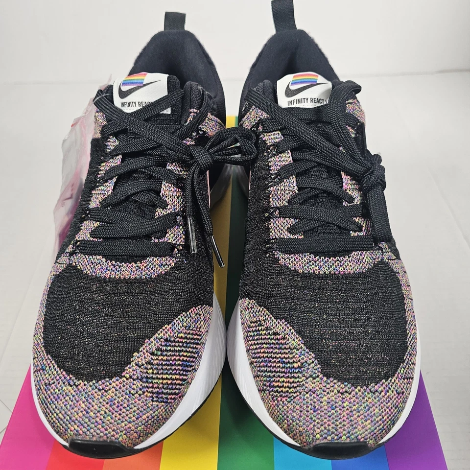 2021 Nike React Infinity Run Flyknit 2 Be True LGBTQ Pride Men's 9 DD6790 001 - Image 2 of 4