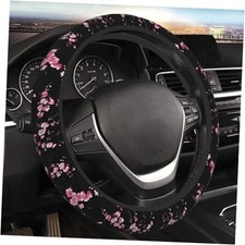 Steering Wheel Cover Cherry Blossom Flower Car Accessories Pink Floral
