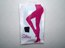 New Silkies Classic Black Ribbed Trouser Socks Sz: Regular Nylon Spandex *READ*