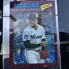 2026 Topps Heritage #169 Edward Cabrera Chrome Burgundy Sparkle Refractor