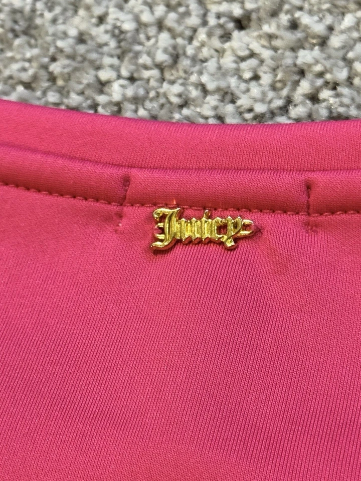 VTG Y2K Juicy Couture Hot pink Meow Comic Sequin Scuba Crewneck Sweatshirt Sz XS - Image 4 of 4