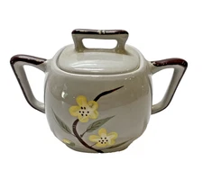Weil Ware Sugar Bowl w/Lid Gray Blossom Vintage Mid-Century Modern California
