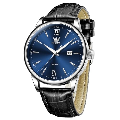 Mens Watches Classic Casual Brown/Black Leather Band Dress G5009-Black-Blue  | eBay