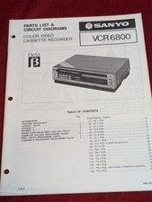 Sanyo VCR6800 Color Video Cassette Recorder,  Parts List Circuit Diagrams.  Beta