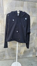 Alo Yoga Ribbed Cropped Hoodie Black Size M