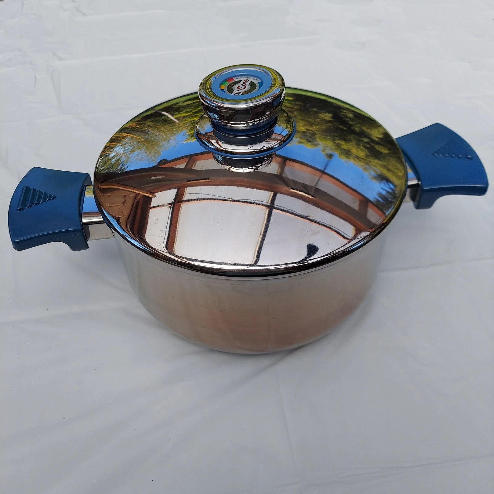 AirCore Walkaway Cookware 3 Qt Thermo Dynamic Pot, Double Lid System Stainless