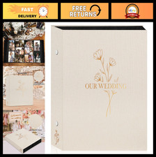 Large Capacity Wedding Photo Album 4x6 - Holds 600 Photos, Linen Cover, Beige