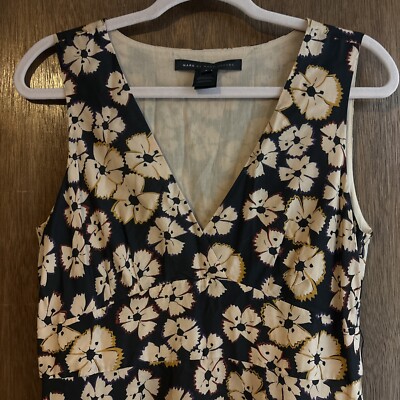 marc by marc jacobs lou lou floral sleeveless asymmetrical midi dress sz 8  | eBay