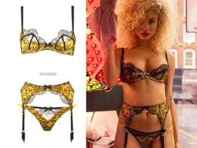 Agent Provocateur Leisa Bra Green Lace  32DD Brief AP2 Suspender AP3  BNWT