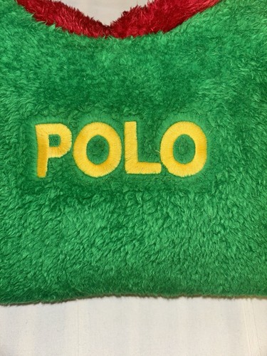 Polo Ralph Lauren Logo Teddy Fleece Hoodie Size (8) Bold Color Blocking NWT - Picture 4 of 8