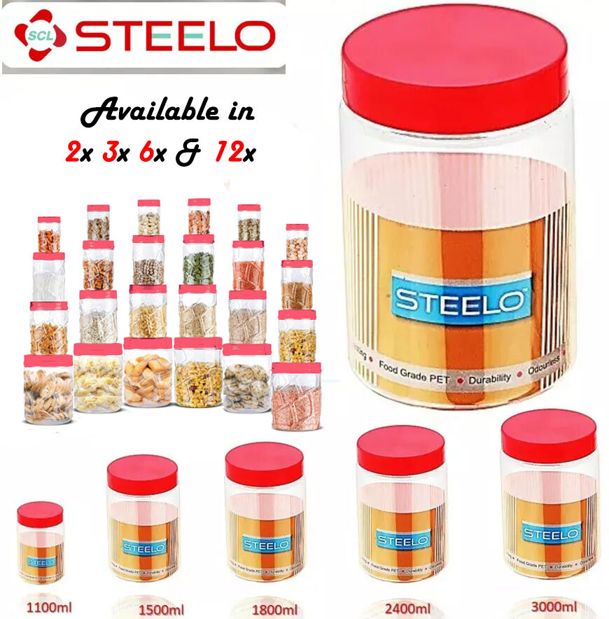 Plastic Storage Containers Jar W/ Screw Top Lids Herb Spices Food