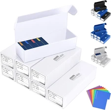 Trading Card Storage Box, 8-Pack·1000 Count Card Storage Box with Dividers and L