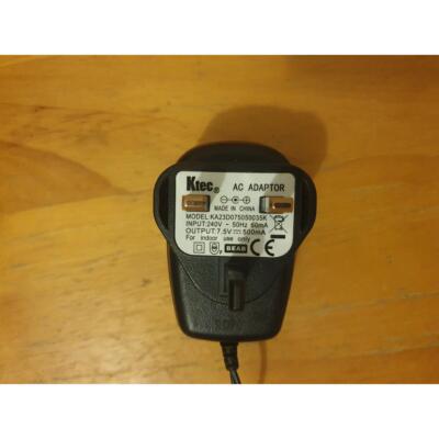 Ktec KA23D075050035K Netzteil Adapter schwarz 7,5V 500mA für Funksprechanlage