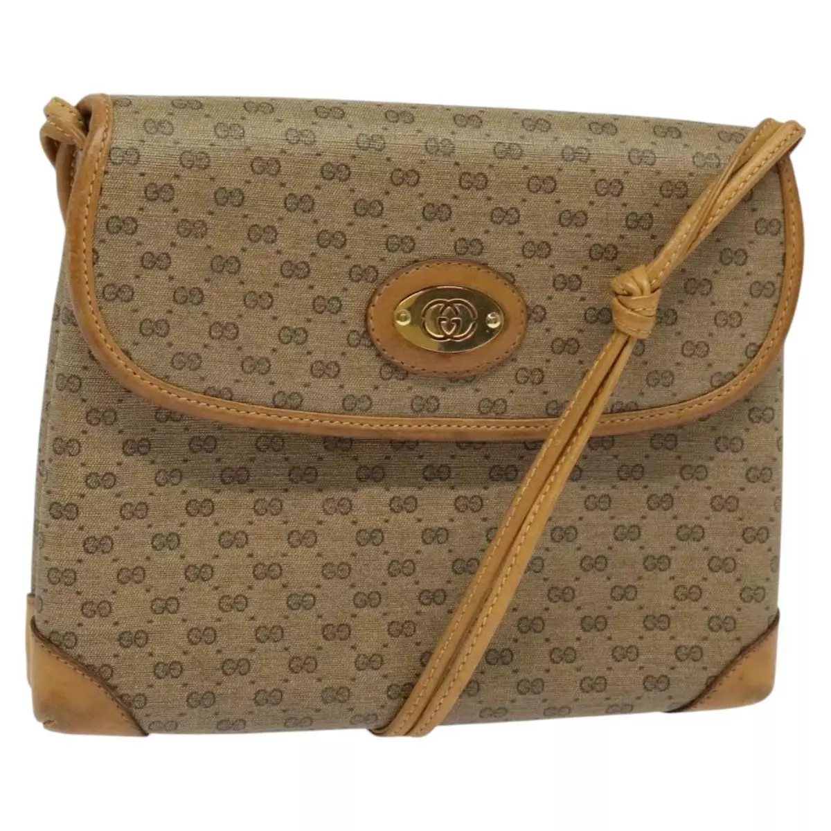 Sac à bandoulière GUCCI Micro GG Supreme PVC beige or 007 49 5548 authentique th5762