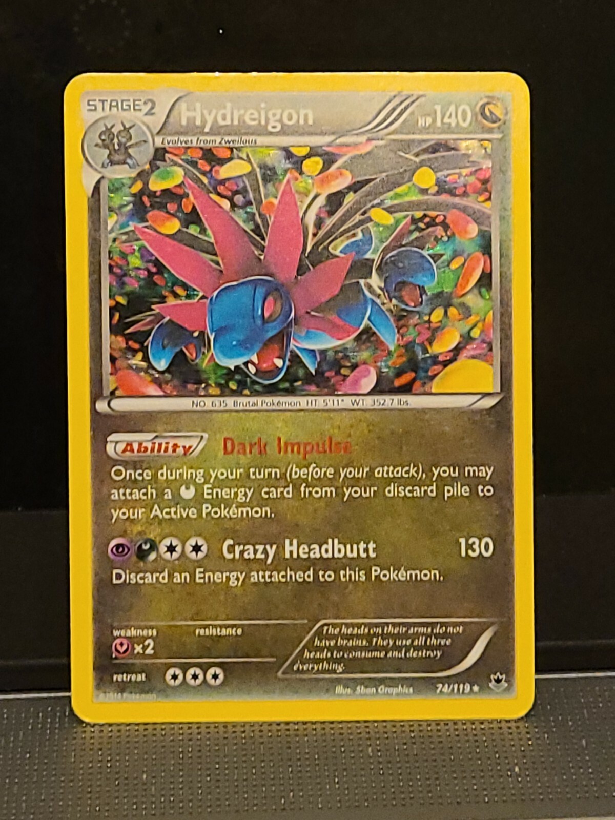 Hydreigon 74/119 Holo Rare XY Phantom Forces Pokemon Card