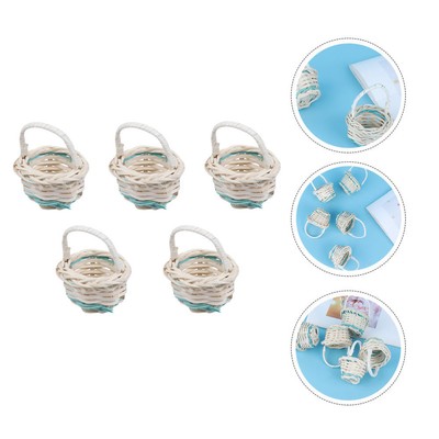 5Pcs Seagrasss Topf Makramee Anlage Korb Spielzeug Hängen Stroh Pflanzer