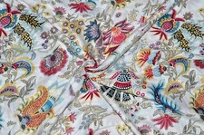 5 Yard Hand Block Print Handmade Cotton Indian Natural Sanganeri Print Fabric.
