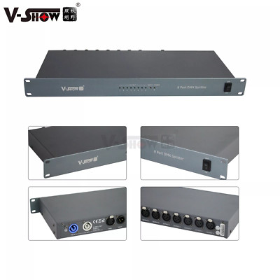 V-Show 8port Splitter DMX512 Signal Amplifier DMX Distributor for Stage Light