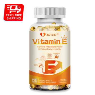Vitamin E Oil 120 Capsules | Vit E Capsules for Hair Skin Nail Face Health Caps