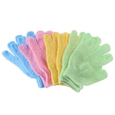 4 Pairs Nylon Shower Gloves Exfoliating Bath Gloves Exfoliating Mitt for Body
