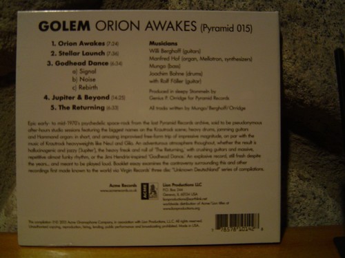 GOLEM Orion Awakes CD/1976 Germany/Space Rock/Cosmic Jokers/Gila/Guru Guru/Neu! - Picture 2 of 2