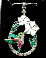 Gorgeous Bird Hummingbird Pendant Necklace 18" Chain Gift Boxed Fast Shipping 