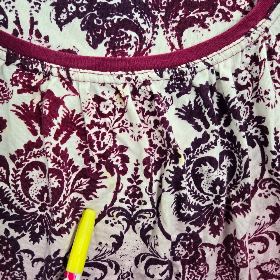 Liz & Co Women Top 2X Purple Blouse Floral Paisley 3/4 Sleeve Pullover READ - Image 4 of 4