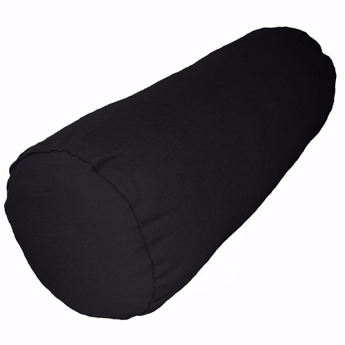 aa152g Black Plain Cotton Canvas Fabric Yoga Bolster Cushion Cover